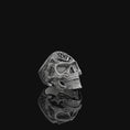 Load image into Gallery viewer, Skull Ring, Freemason, Oxidized Finish
