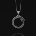 Load image into Gallery viewer, Silver Ouroboros Necklace Oxidized Finish
