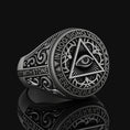 Bild in Galerie-Betrachter laden, Masonic Symbol Ring, Freemasonry Ring, Unique Mason Ring, Handcrafted Masonic, Masonic Jewelry, Silver Mason Ring, Intricate Design