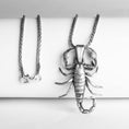 Load image into Gallery viewer, Scorpion Necklace, Scorpio Pendant, Zodiac Jewelry, Birth Sign Charm, Astrology Gift, Sting Pendant, Star Sign, October Gift, November Birth