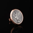 Bild in Galerie-Betrachter laden, Saint Archangel Michael Religious Cufflinks, Guardian Angel Medal, Christian Jewelry, Memorial, Engraved Cufflinks, Catholic Cufflinks Rose Gold Frame