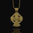 Bild in Galerie-Betrachter laden, Two-Sided Cross Necklace: Saint Michael Front, Jesus Crucifix Back, Dual Faith Symbol, Christian Jewelry Gold Finish