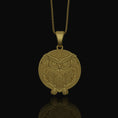 Load image into Gallery viewer, Elegant Silver Owl Necklace, Symbol of Wisdom & Night, Unique Bird Design, Timeless Fashion Accessory Gold Matte