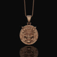 Bild in Galerie-Betrachter laden, Silver Samurai Head Pendant, Symbol of Honor & Warrior Spirit, Unique Japanese Heritage Jewelry Rose Gold Finish