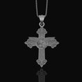Bild in Galerie-Betrachter laden, St. Michael Protection Silver Cross, 'Quis ut Deus' Engraved, Archangel Michael Amulet, Symbol of Divine Guard Polished Matte