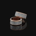 Load image into Gallery viewer, Rotating Aztec Pattern Band Ring, Wedding Ring, Engraved Inside, Unique Customizable Design, Ancient Inspired