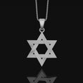 Load image into Gallery viewer, Silver Star of David Charm, Timeless Jewish Symbol, Delicate Hexagram Pendant, Reflection of Tradition Polished Matte