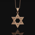 Load image into Gallery viewer, Silver Star of David Charm, Timeless Jewish Symbol, Delicate Hexagram Pendant, Reflection of Tradition Rose Gold Matte