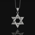 Load image into Gallery viewer, Silver Star of David Charm, Timeless Jewish Symbol, Delicate Hexagram Pendant, Reflection of Tradition Oxidized Finish