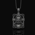 Bild in Galerie-Betrachter laden, Two-Sided Cross Necklace: Saint Michael Front, Jesus Crucifix Back, Dual Faith Symbol, Christian Jewelry Oxidized Finish
