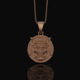 Bild in Galerie-Betrachter laden, Silver Samurai Head Pendant, Symbol of Honor & Warrior Spirit, Unique Japanese Heritage Jewelry Rose Gold Matte