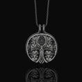 Load image into Gallery viewer, Silver Ankh Necklace with Eye of Providence, Ankh Medallion Design, Symbol of Life & Divine Protection Oxidized Finish