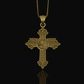 Bild in Galerie-Betrachter laden, St. Michael Protection Silver Cross, 'Quis ut Deus' Engraved, Archangel Michael Amulet, Symbol of Divine Guard Gold Matte