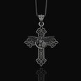 Bild in Galerie-Betrachter laden, St. Michael Protection Silver Cross, 'Quis ut Deus' Engraved, Archangel Michael Amulet, Symbol of Divine Guard Oxidized Finish
