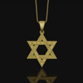 Load image into Gallery viewer, Star of David Pendant, Symbol of Jewish Faith, Elegant Hexagram Necklace, Emblem of Heritage & Unity Gold Matte