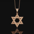 Load image into Gallery viewer, Star of David Pendant, Symbol of Jewish Faith, Elegant Hexagram Necklace, Emblem of Heritage & Unity Rose Gold Finish