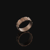 Silver Classic Band Rose Gold Finish
