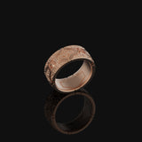 Cross and Fleur Pattern Band Rose Gold Finish