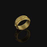 Lotus Flower Band Gold Finish