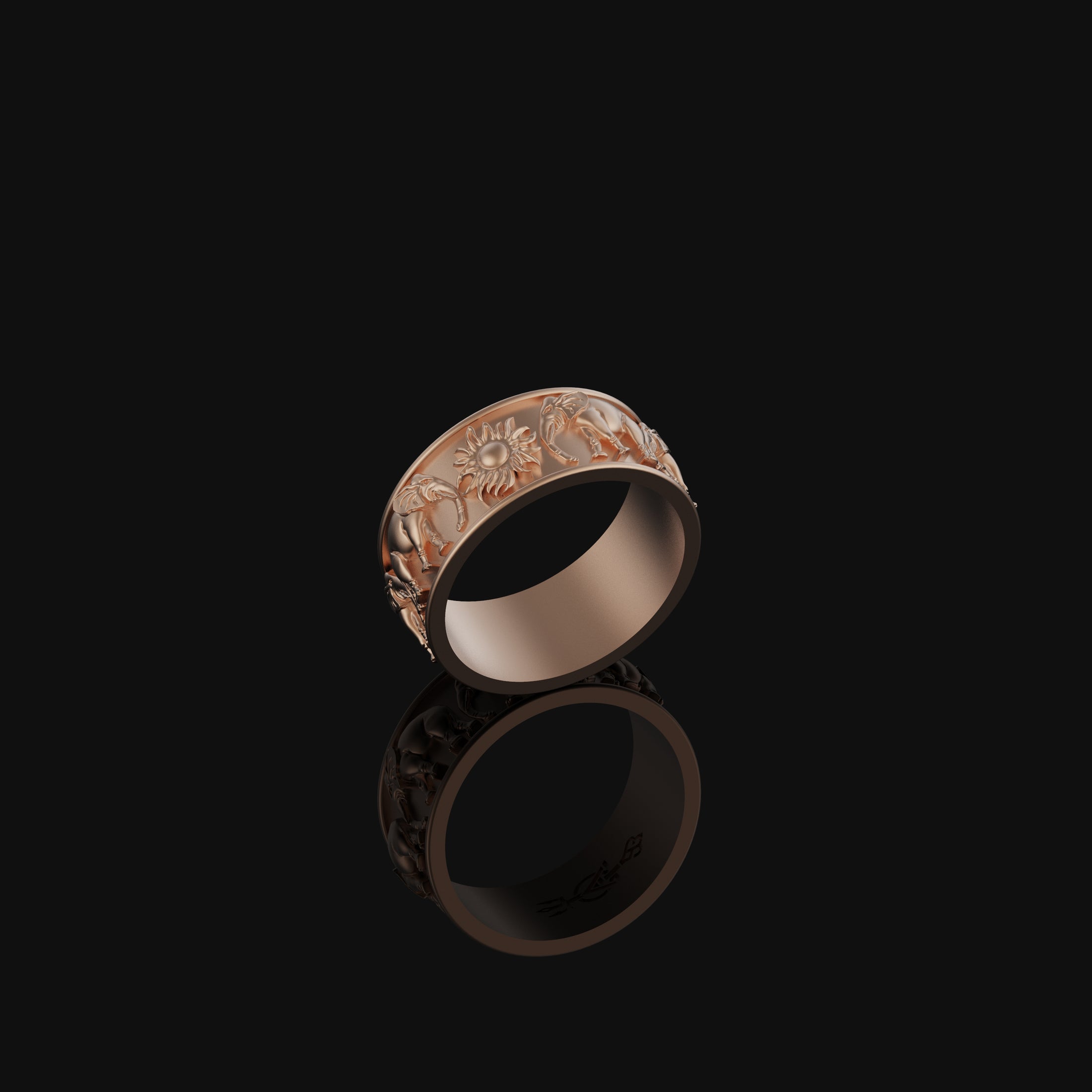 Elephant Band - Engravable Rose Gold Finish