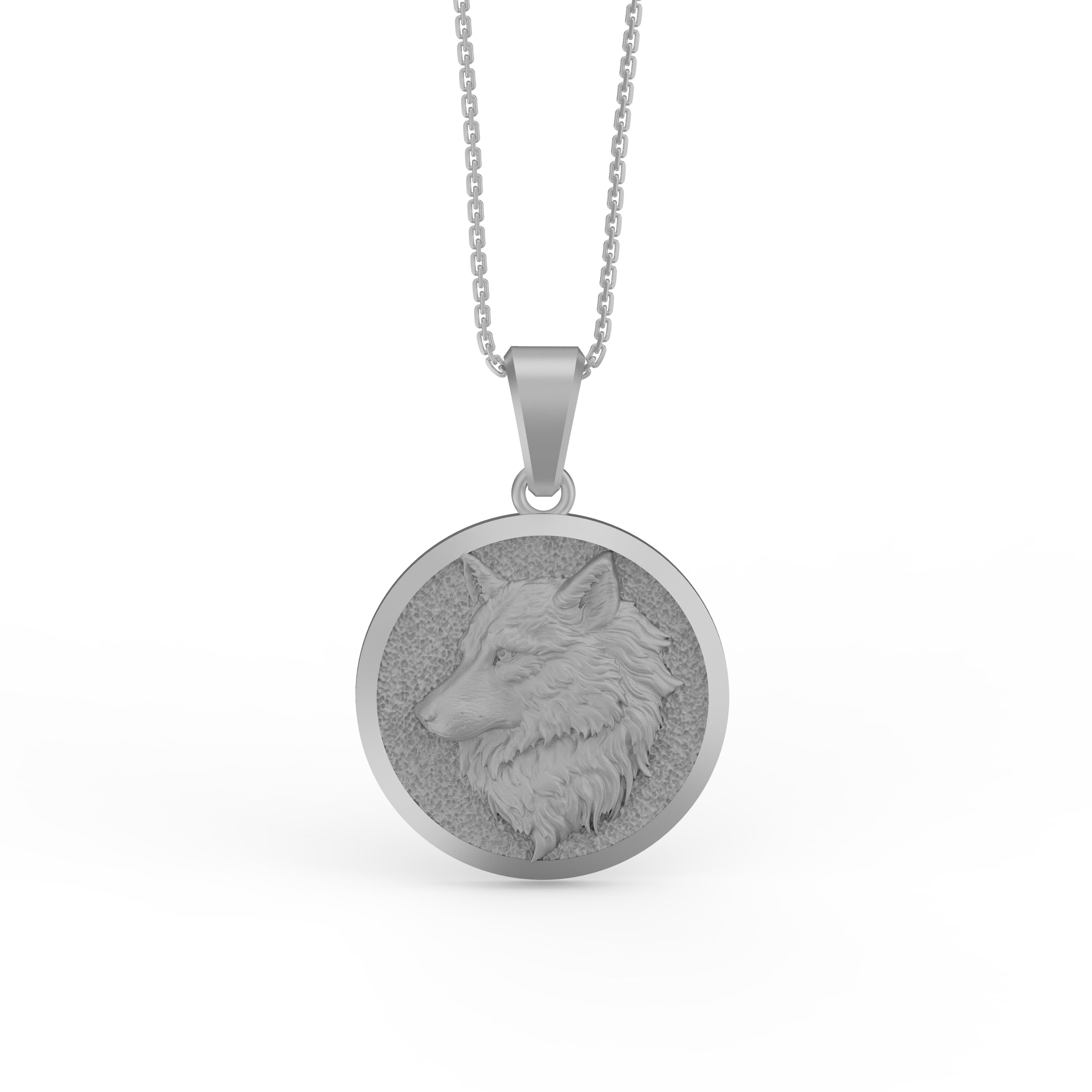 Gold Wolf Pendant - Engravable - Angelios Jewelry