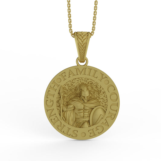 Gold Spartan Pendant - Engravable - Angelios Jewelry