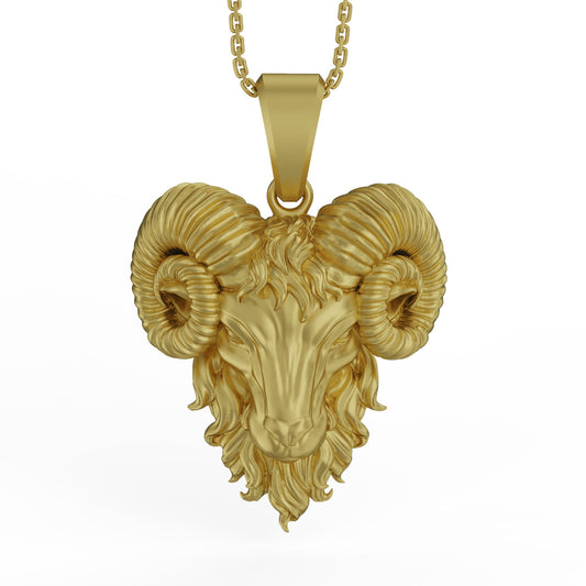 Gold Aries Pendant - Angelios Jewelry