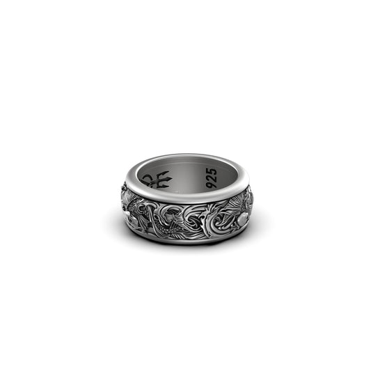 Rotating Ocean Waves Band - Engravable - Angelios Jewelry