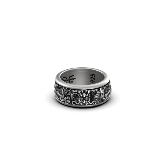 Rotating Asian Dragon Band - Engravable - Angelios Jewelry
