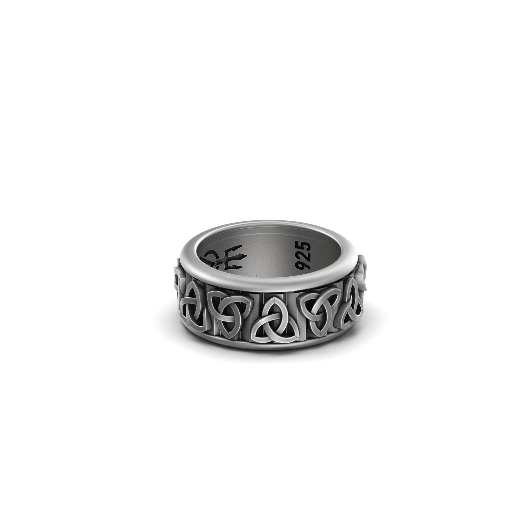 Rotating Celtic Triquetra Band - Engravable - Angelios Jewelry