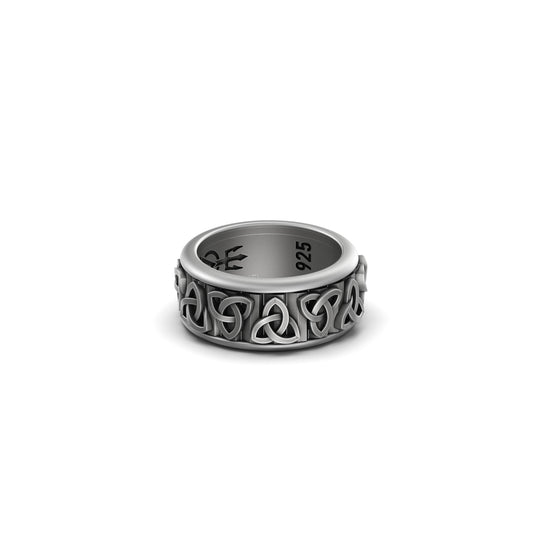 Rotating Celtic Triquetra Band - Engravable - Angelios Jewelry