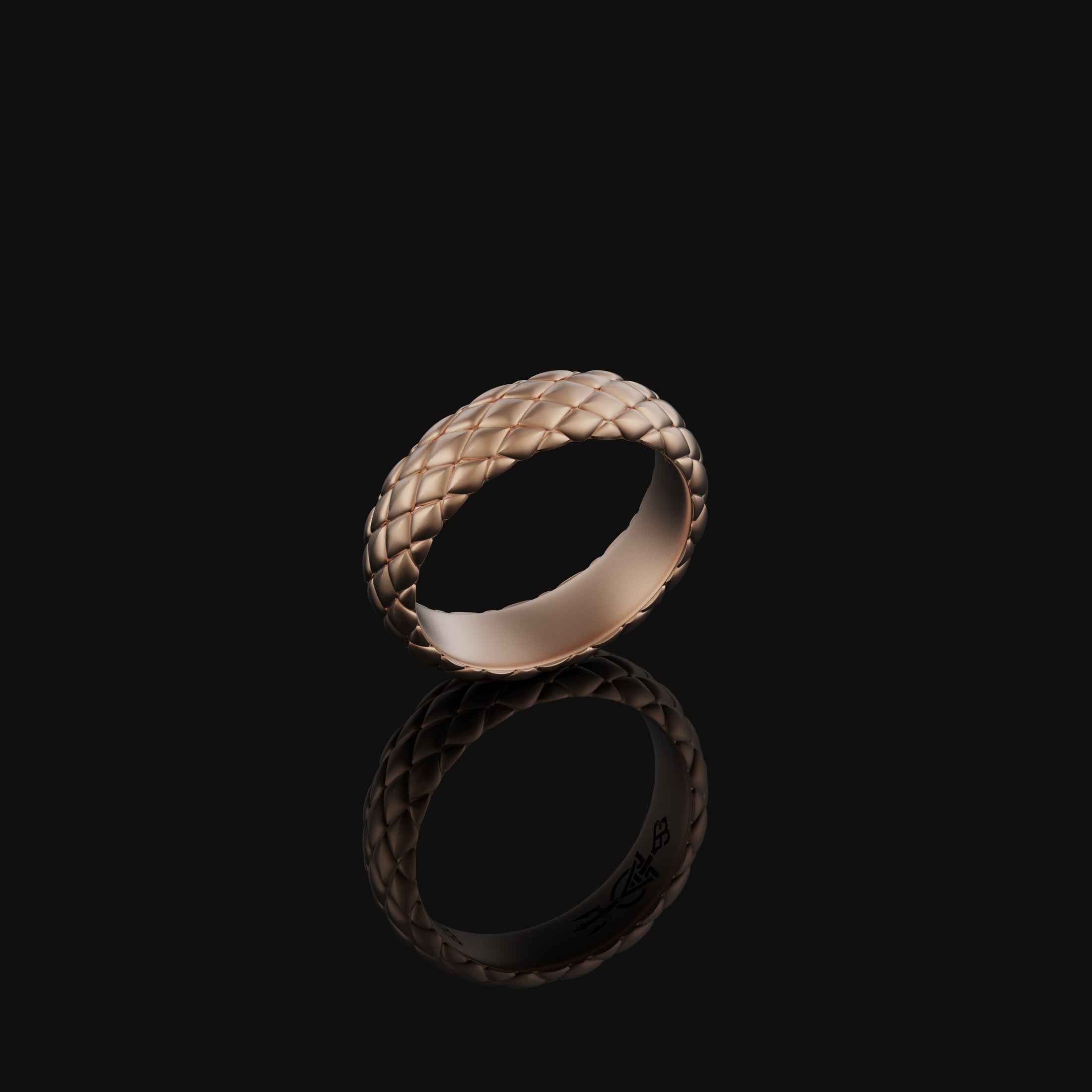 Snake Skin Band Rose Gold Finish