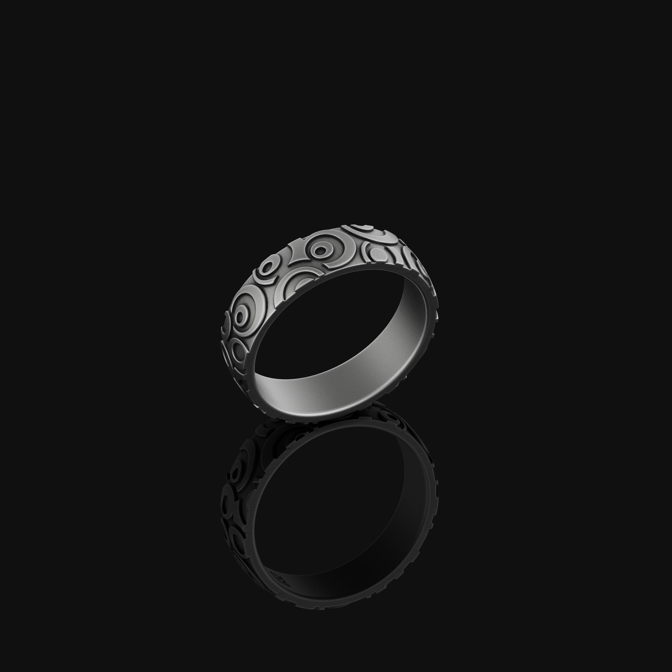 Enigmatic Circles Ring Oxidized Finish