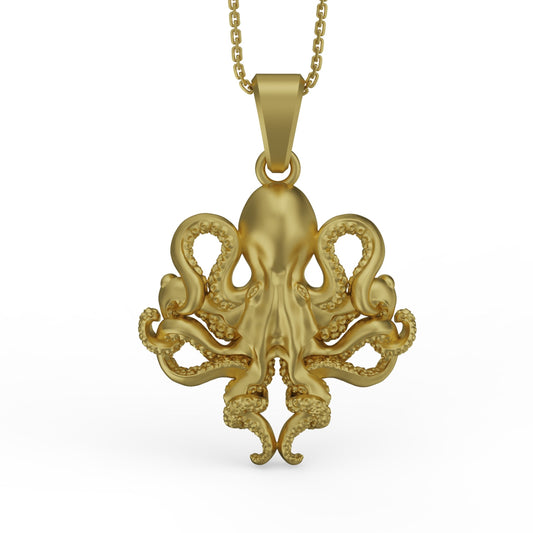 Gold Octopus Pendant - Angelios Jewelry