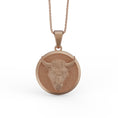 Load image into Gallery viewer, Gold Bull Pendant - Engravable - Angelios Jewelry
