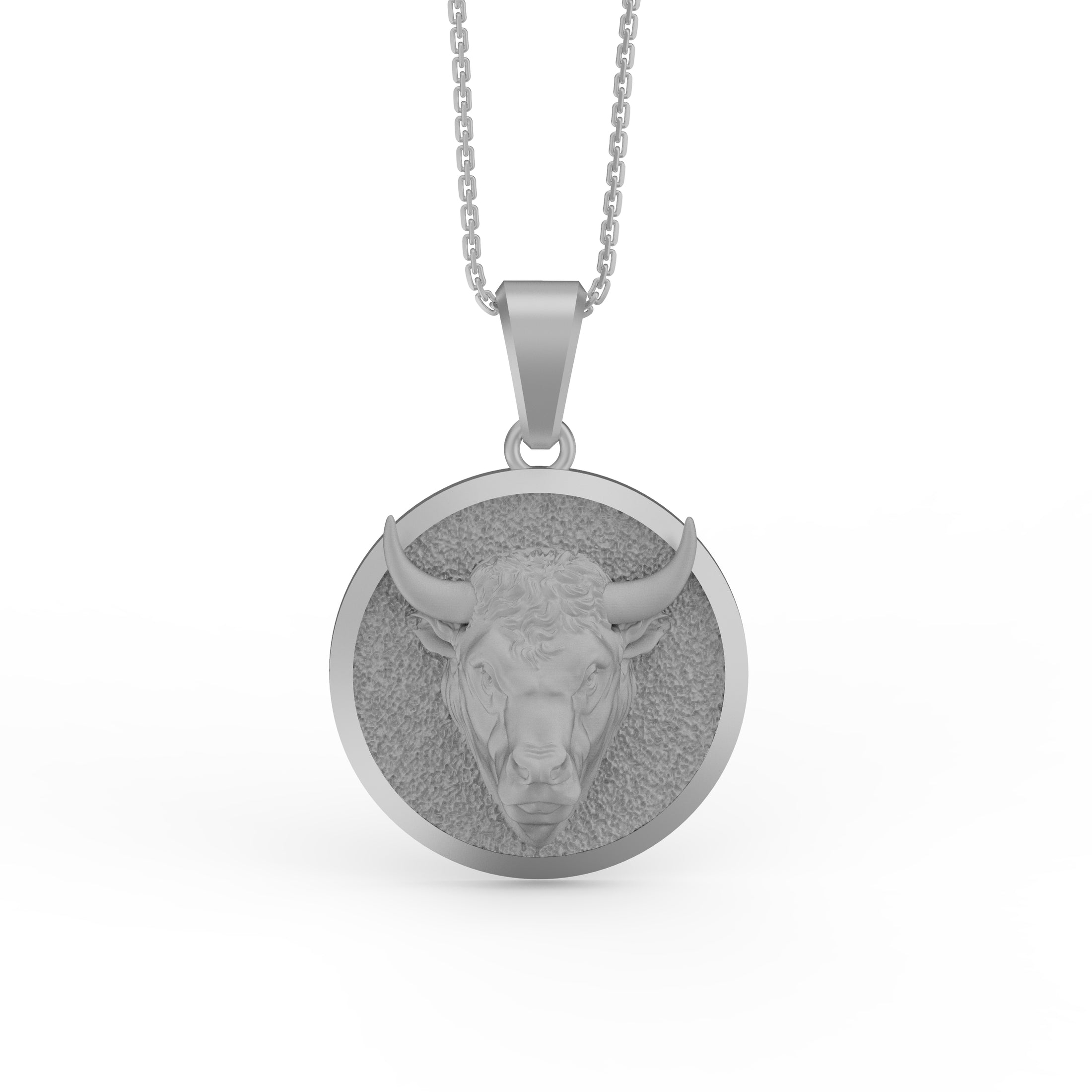 Gold Bull Pendant - Engravable - Angelios Jewelry