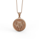 Gold Elephant Pendant - Engravable - Angelios Jewelry
