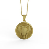 Gold Elephant Pendant - Engravable - Angelios Jewelry