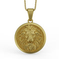 Load image into Gallery viewer, Gold Lion Pendant - Engravable
