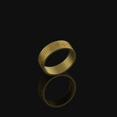 Greek Key Pattern Band - Engravable Gold Finish