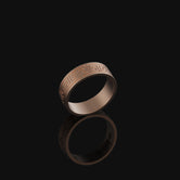Greek Key Pattern Band - Engravable Rose Gold Finish