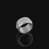 Carp And Waves Band - Engravable Polished Finish