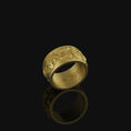 Load image into Gallery viewer, Carp And Waves Band - Engravable Gold Finish
