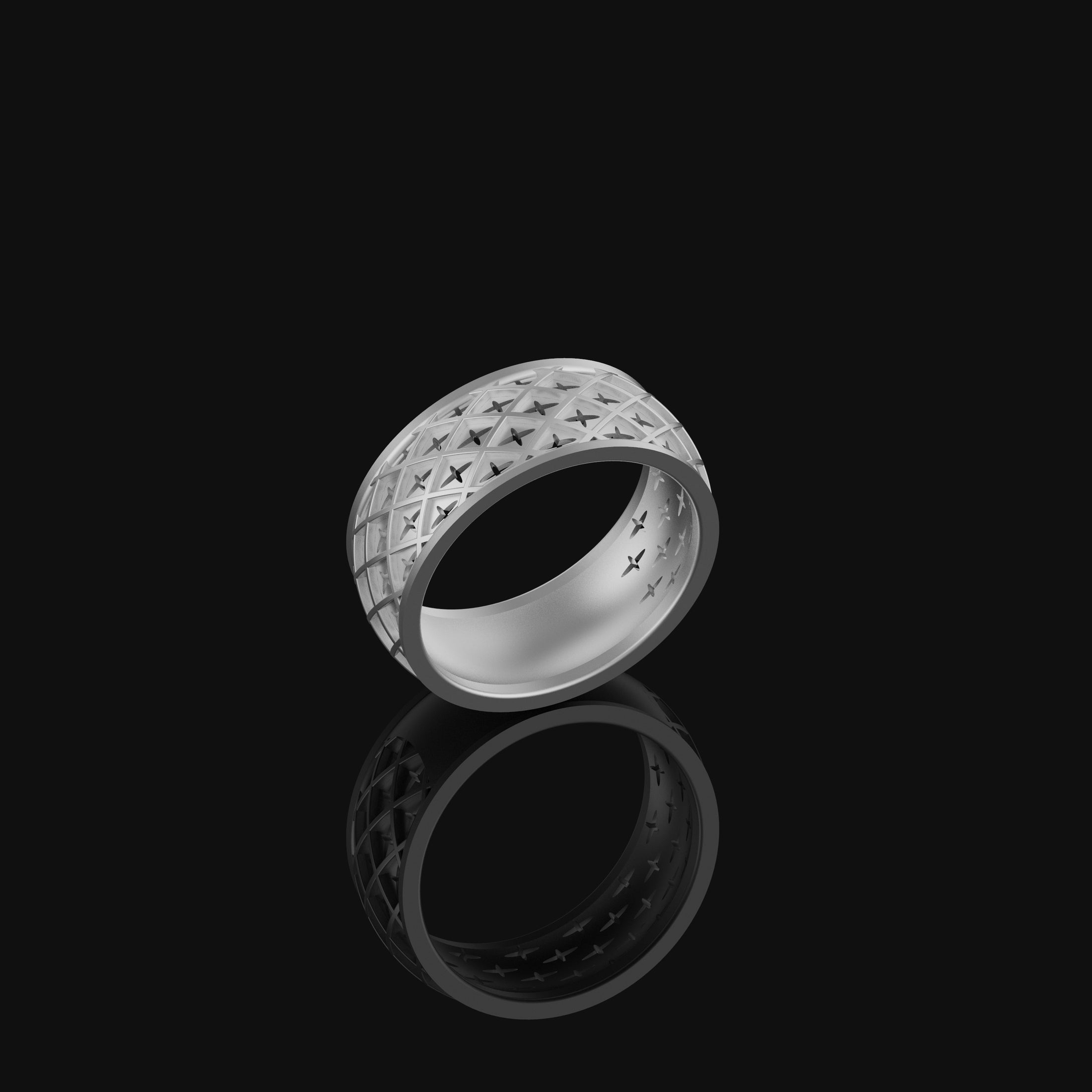 Medieval Pattern Band Polished Finish