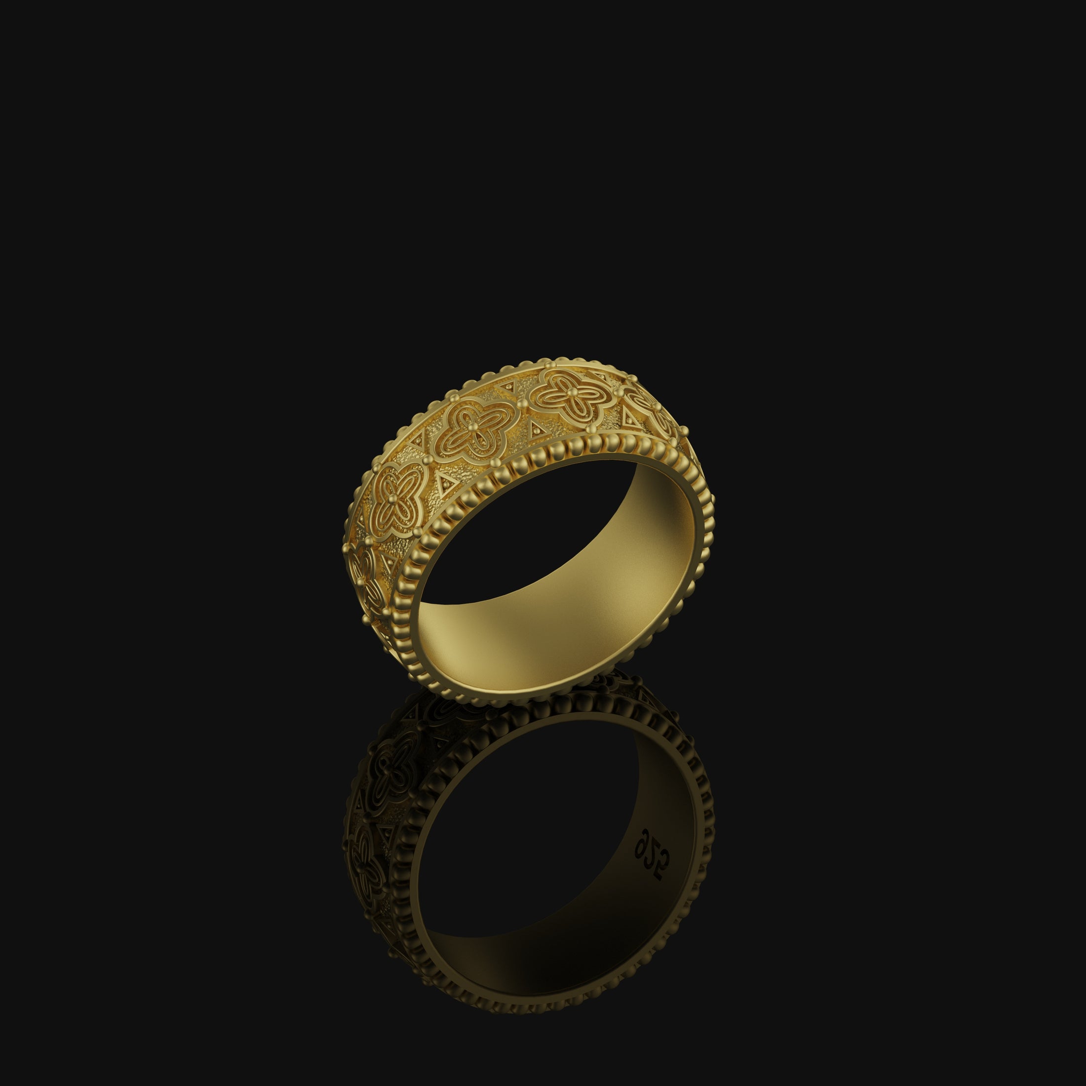 Ornamental Pattern Band - Engravable Gold Finish