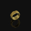 Load image into Gallery viewer, Ornamental Band Ring Gold Finish
