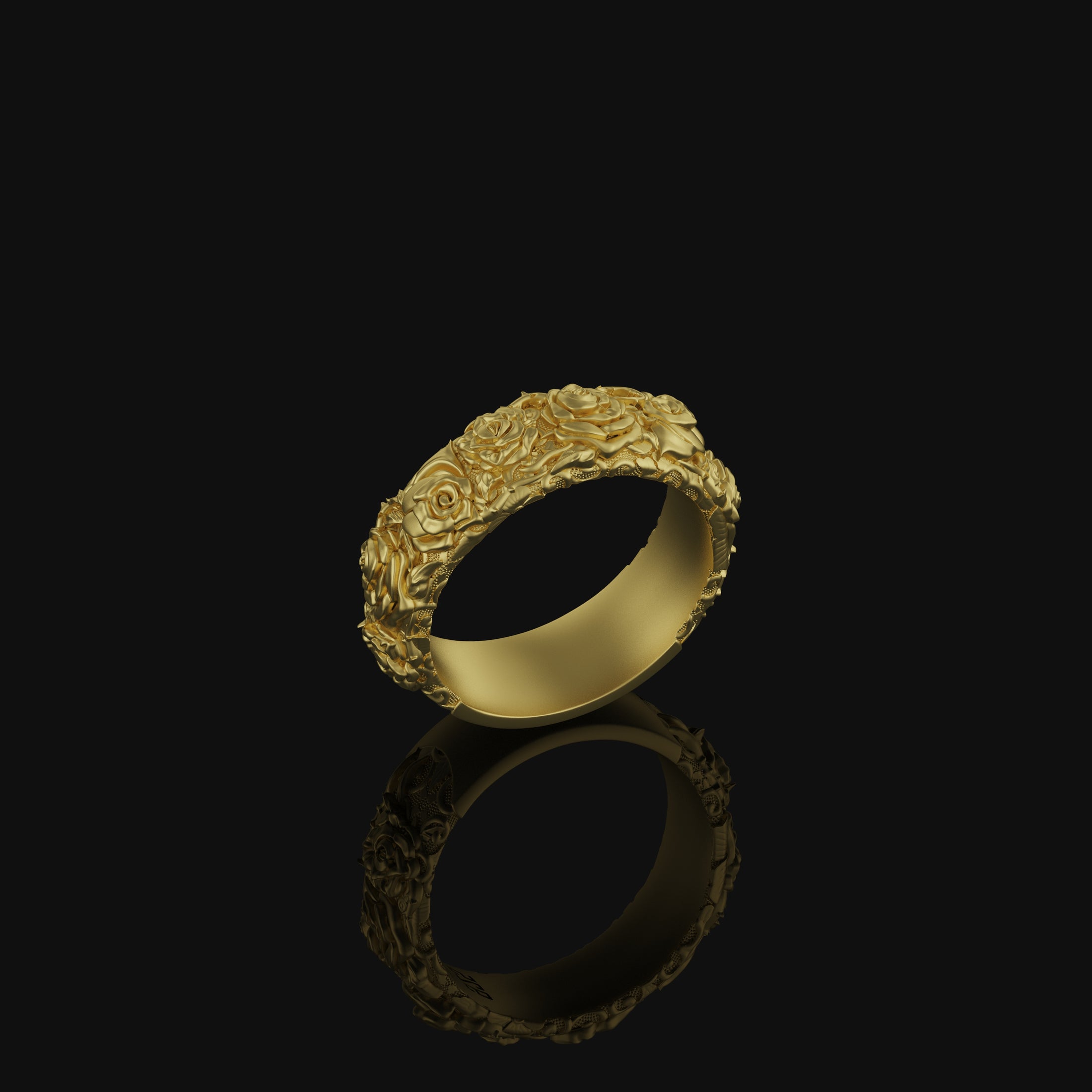 Roses Band Gold Finish