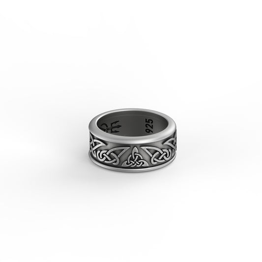 Rotierender keltischer Knotenring, drehender Ehering, Wikinger inspiriert, personalisiertes anpassbares Design