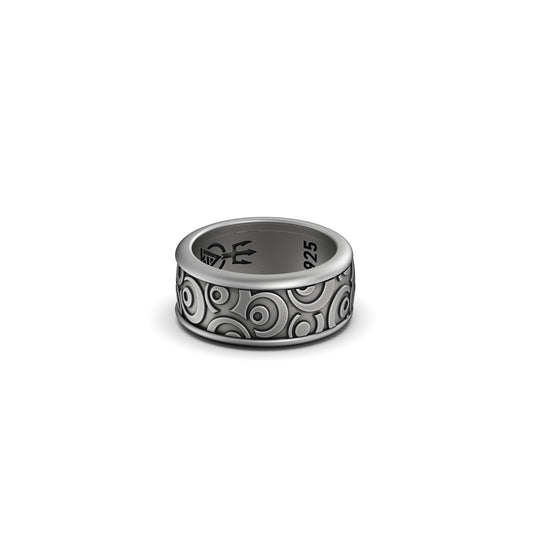Rotating Circle Pattern Band - Engravable - Angelios Jewelry