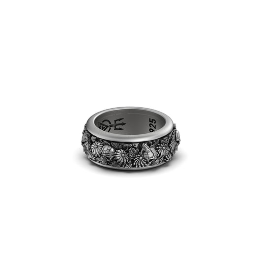 Rotating Daisy Band - Engravable - Angelios Jewelry